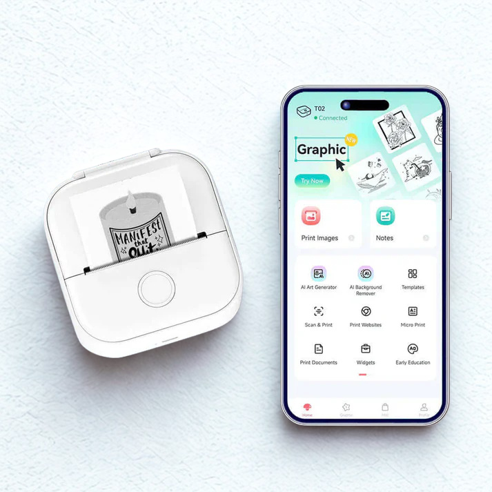 Printzy Imprimante d’étiquettes portable – Mini format